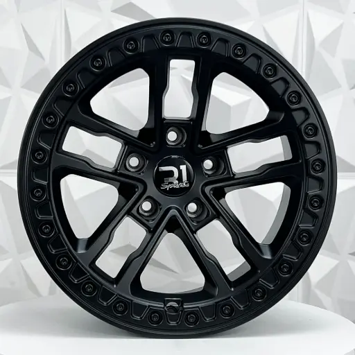 [179425] RIN 17X9 5-127 R1 SPORT YF5691 MATE BLACK+RIVETS* ET-10 CB71.56